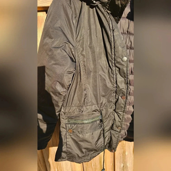 Womens Reversible Black  Jacket size M Hood - Picture 10 of 11